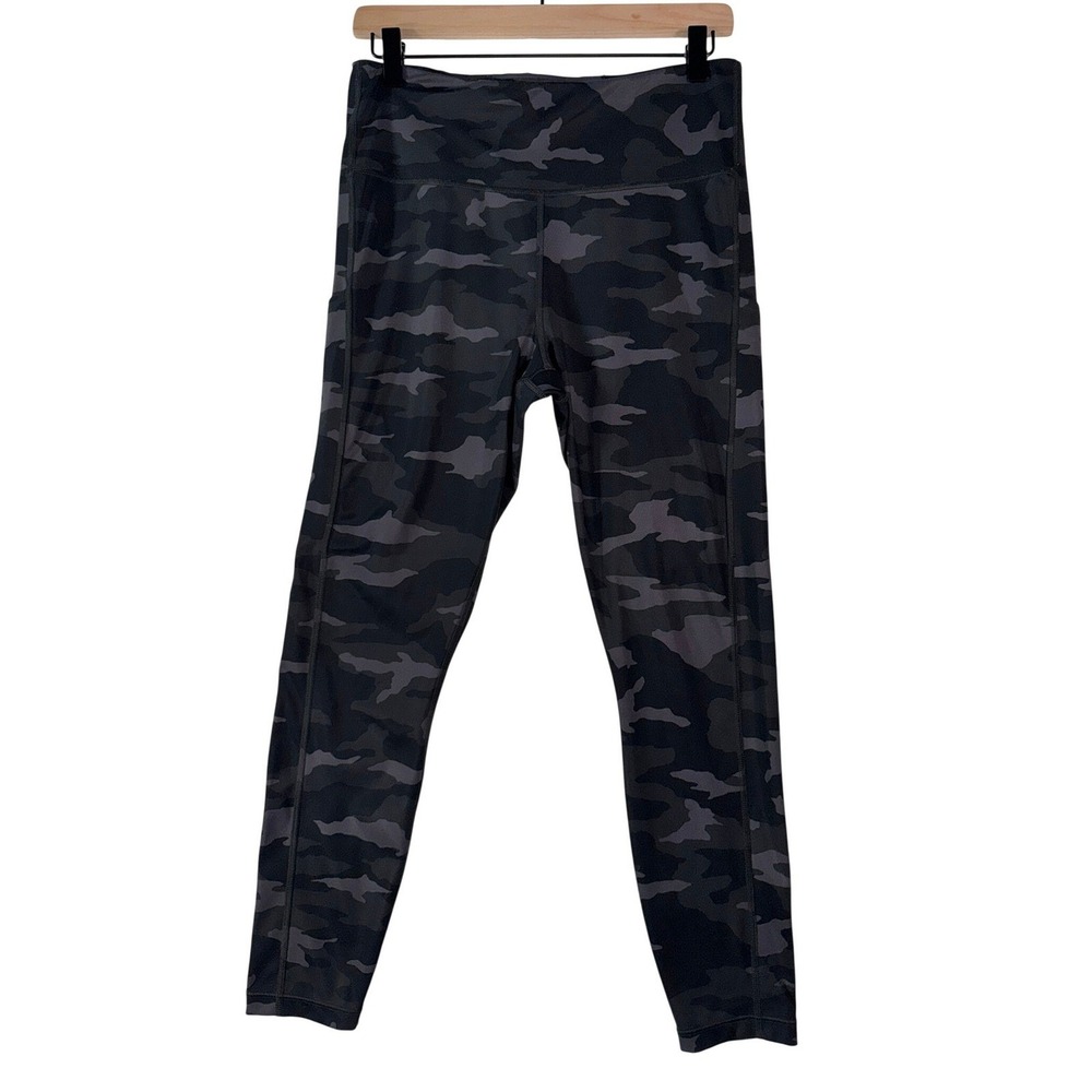 Athleta Ultimate Camo 7/8 Tight Gray Black High Rise Pocket Leggings Womens M - Picture 1 of 12